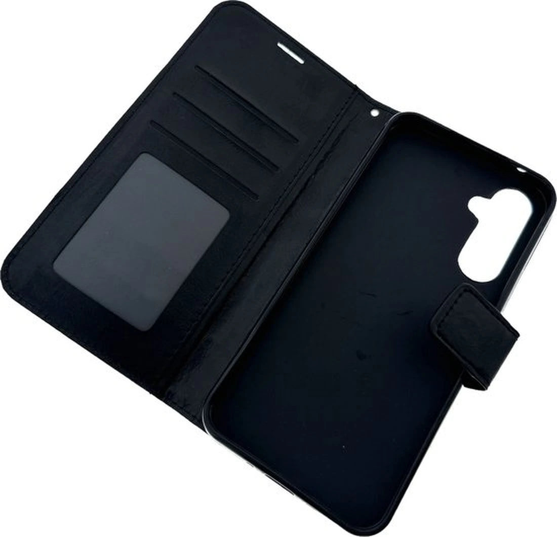 Samsung Galaxy A05s Hoesjes – Portemonnee Book Case – Pasjeshouder – Magneetsluiting – Zwart