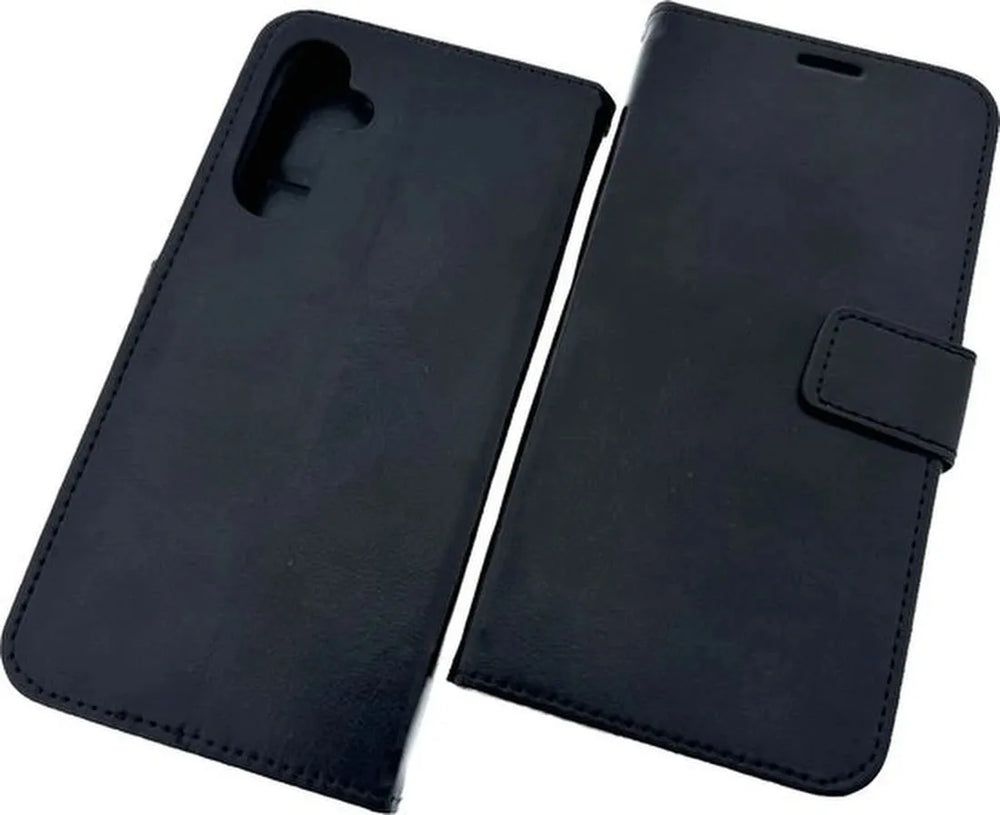 Samsung Galaxy A05 Hoesjes – Portemonnee Book Case – Pasjeshouder – Magneetsluiting – Zwart-Ilumina Benelux