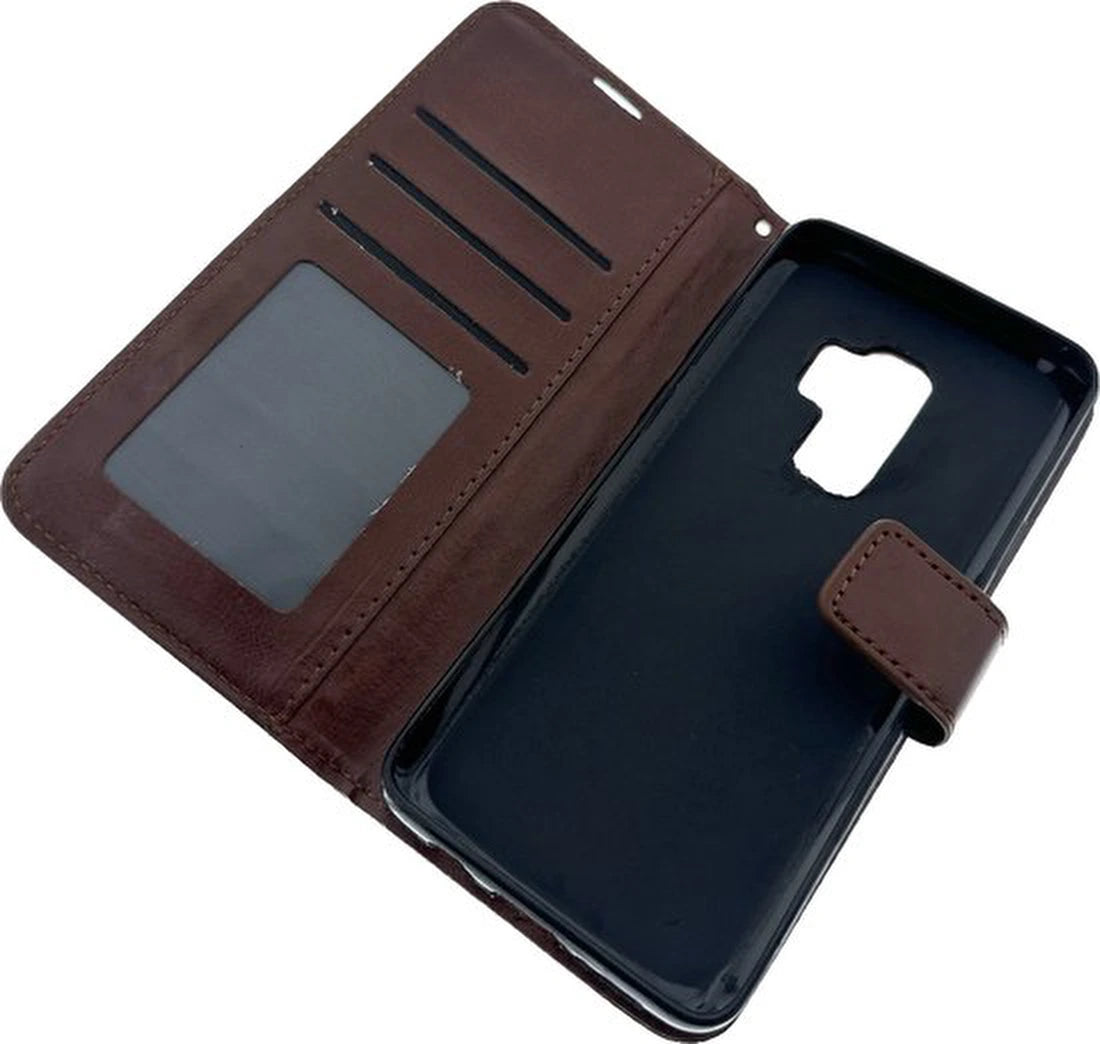 Samsung Galaxy S9 Plus Hoesjes – Portemonnee Book Case – Pasjeshouder – Magneetsluiting – Bruin