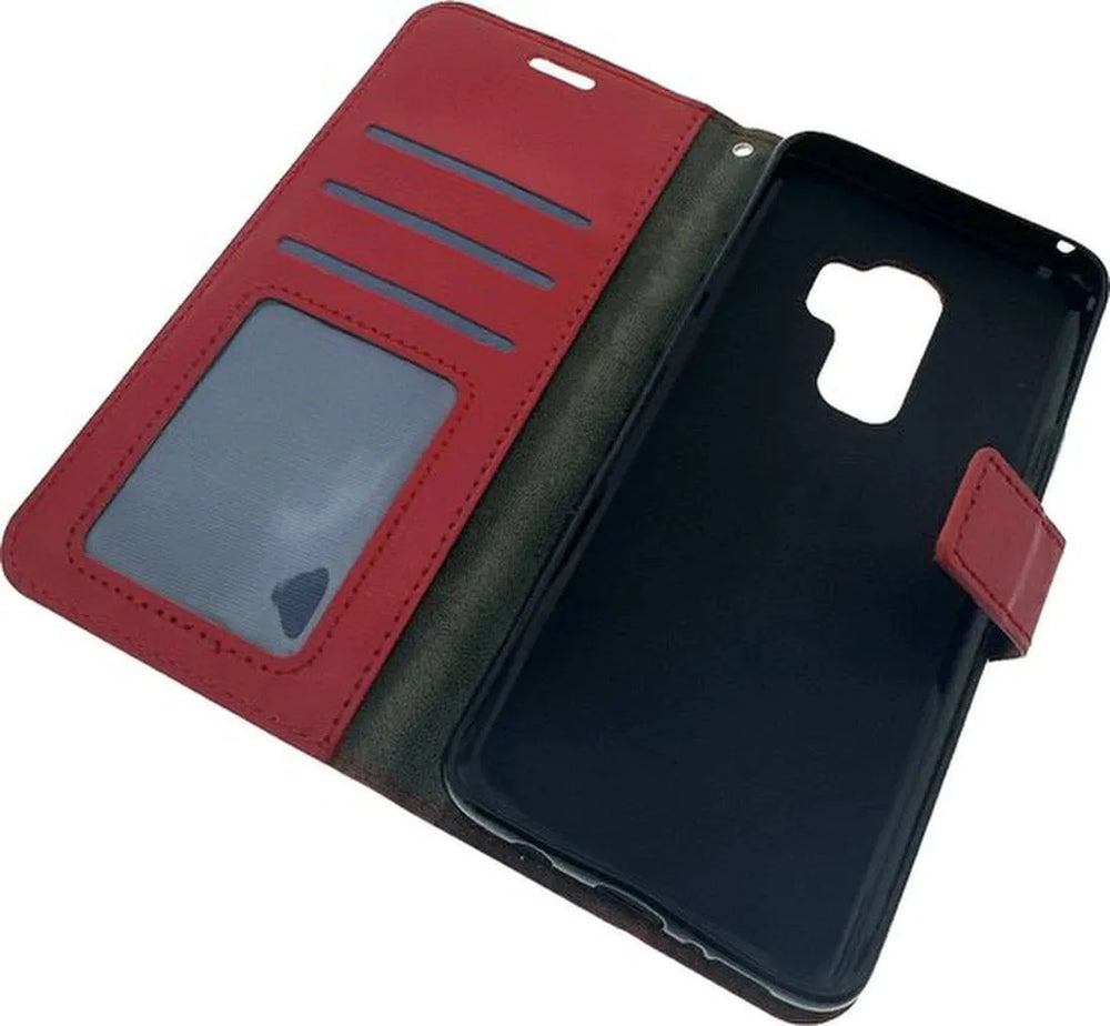 Samsung Galaxy S9 Plus Hoesjes – Portemonnee Book Case – Pasjeshouder – Magneetsluiting – Rood-Ilumina Benelux