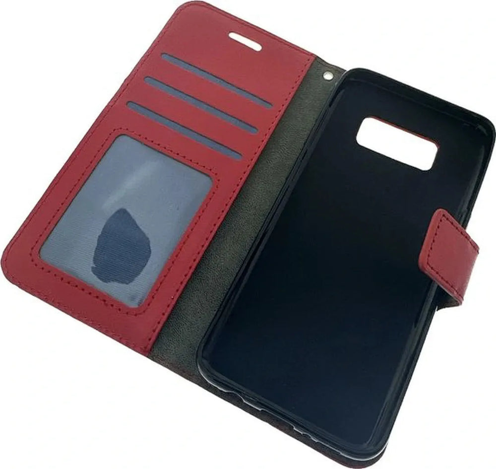 Samsung Galaxy S8 Plus Hoesjes – Portemonnee Book Case – Pasjeshouder – Magneetsluiting – Rood-Ilumina Benelux