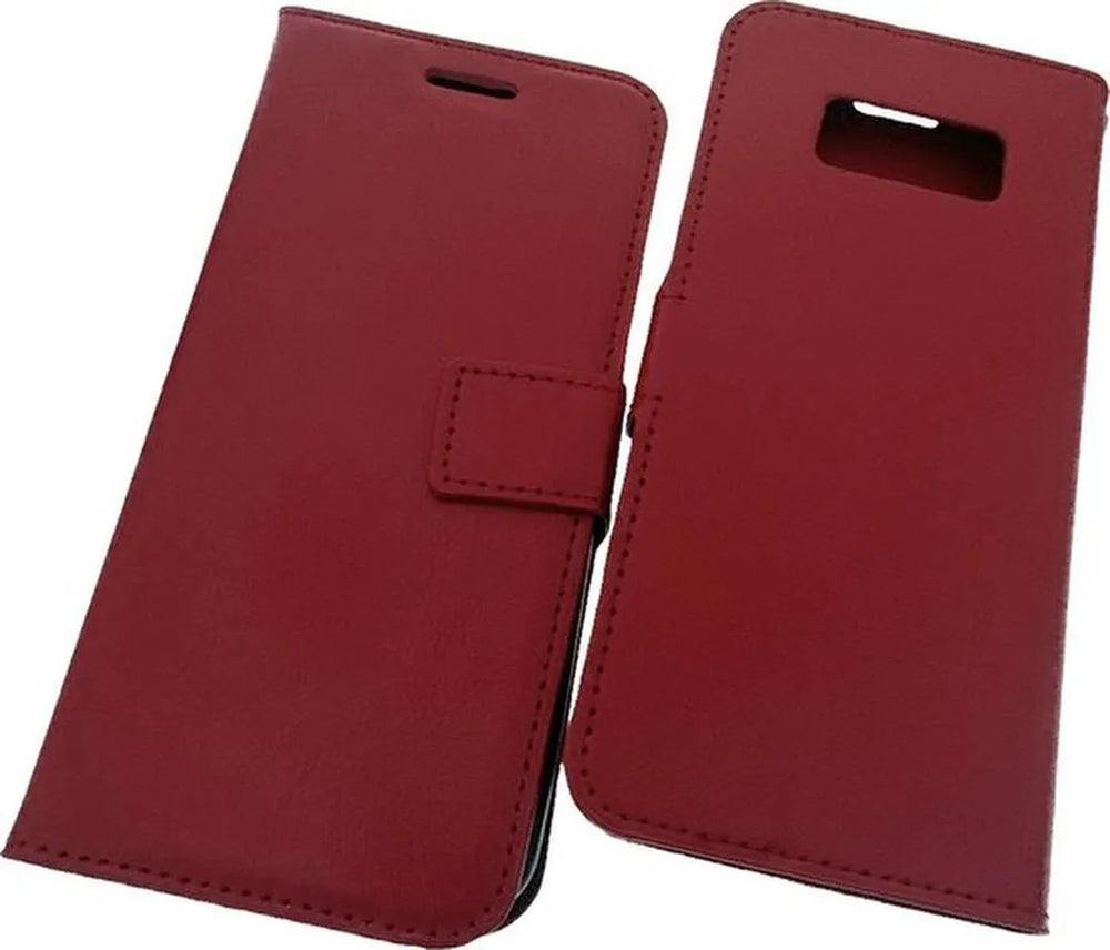 Samsung Galaxy S8 Plus Hoesjes – Portemonnee Book Case – Pasjeshouder – Magneetsluiting – Rood-Ilumina Benelux