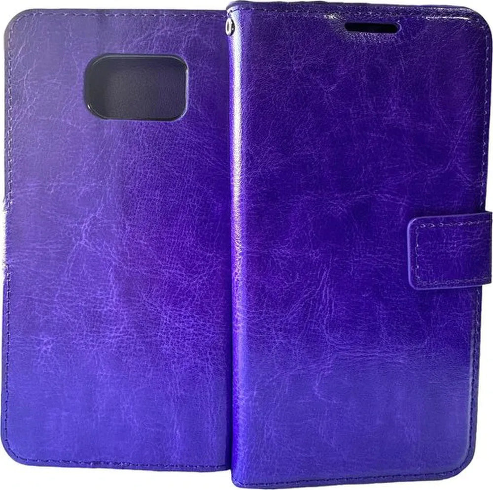 Samsung Galaxy S7 Edge Hoesjes – Portemonnee Book Case – Pasjeshouder – Magneetsluiting – Paars-Ilumina Benelux