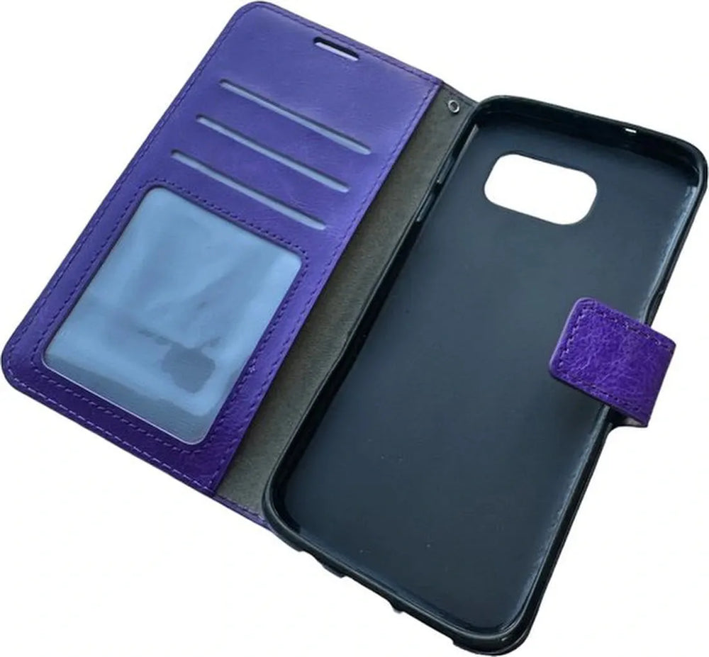 Samsung Galaxy S7 Edge Hoesjes – Portemonnee Book Case – Pasjeshouder – Magneetsluiting – Paars-Ilumina Benelux