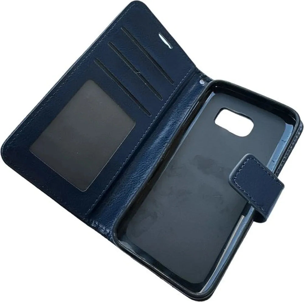 Samsung Galaxy S7 Hoesjes – Portemonnee Book Case – Pasjeshouder – Magneetsluiting – Blauw-Ilumina Benelux