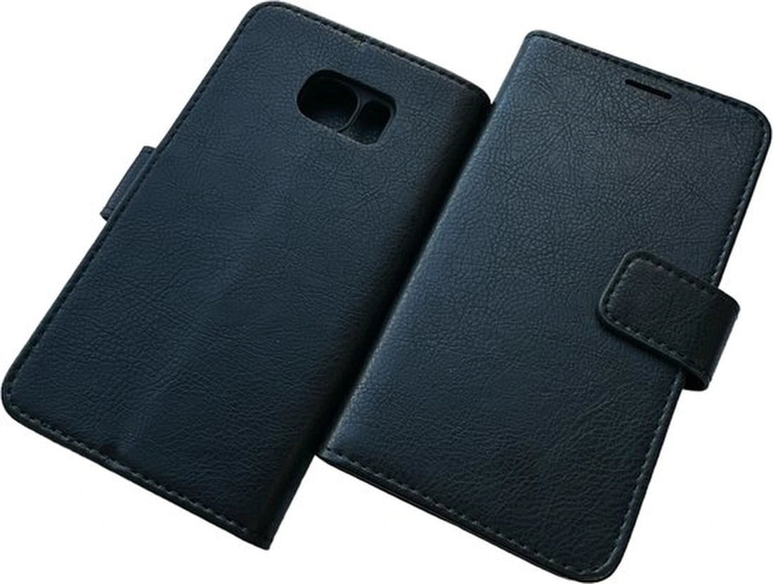 Portemonnee Book Case Hoesje Geschikt voor: Samsung Galaxy S6 Edge Plus - Zwart