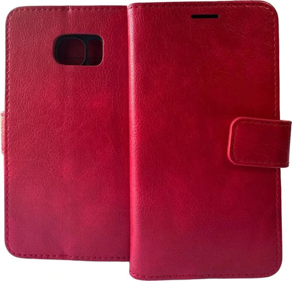 Samsung Galaxy S6 Edge Plus Hoesjes – Portemonnee Book Case – Pasjeshouder – Magneetsluiting – Rood-Ilumina Benelux