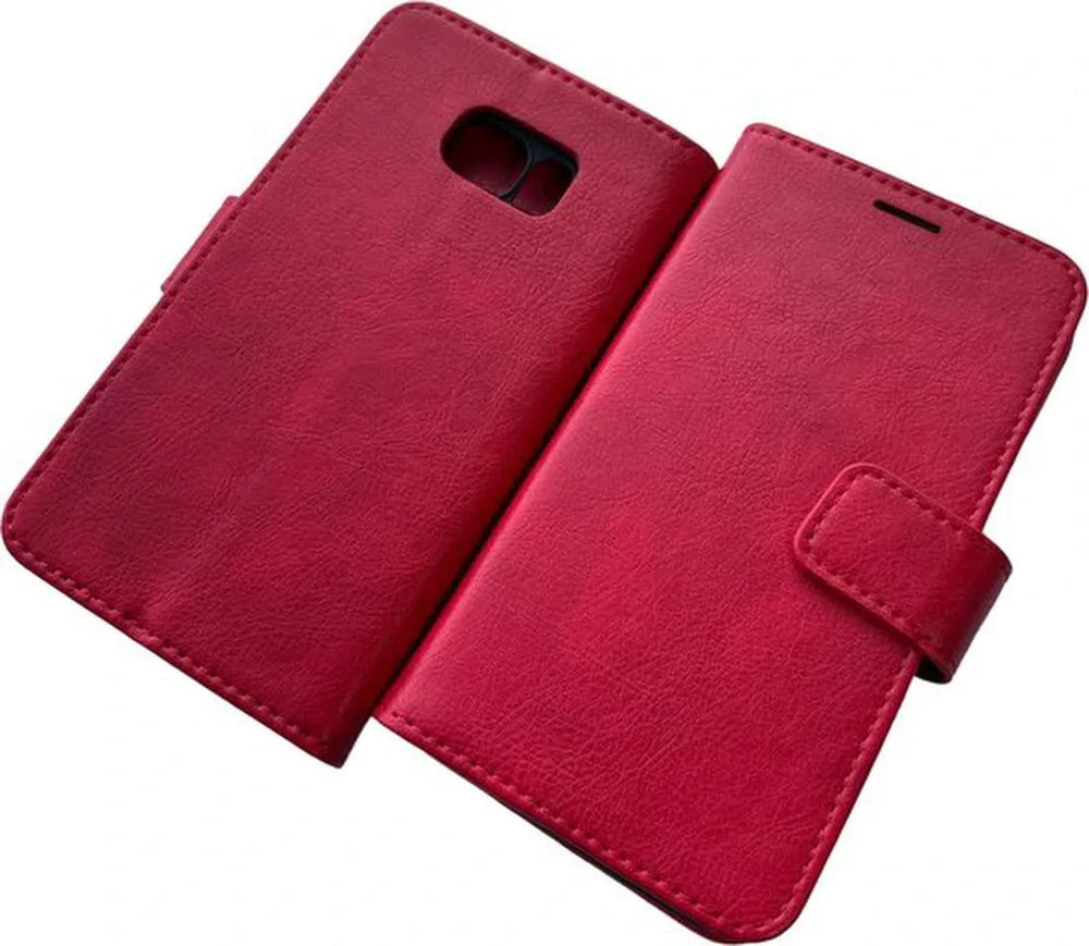 Samsung Galaxy S6 Edge Plus Hoesjes – Portemonnee Book Case – Pasjeshouder – Magneetsluiting – Rood-Ilumina Benelux