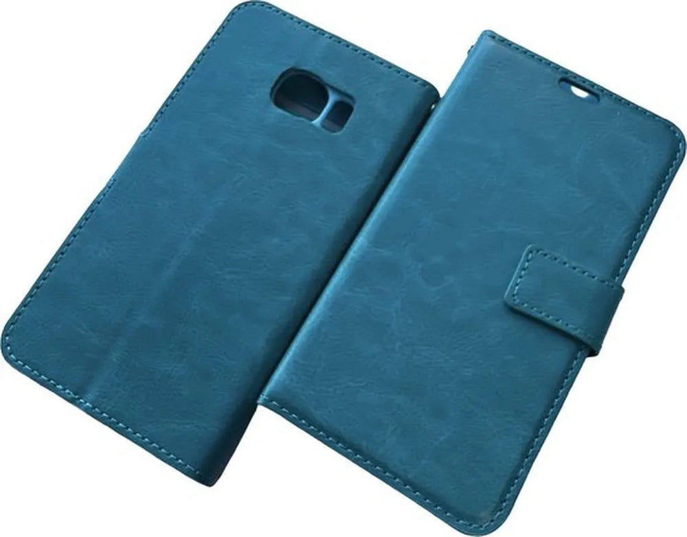 Samsung Galaxy S6 Edge Plus Hoesjes – Portemonnee Book Case – Pasjeshouder – Magneetsluiting – Turquoise-Ilumina Benelux