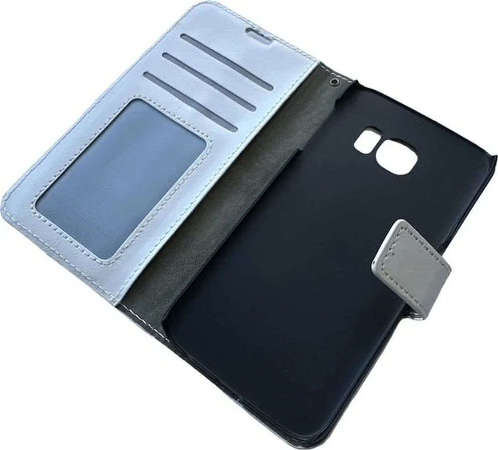 Samsung Galaxy S6 Edge Plus Hoesjes – Portemonnee Book Case – Pasjeshouder – Magneetsluiting – Wit-Ilumina Benelux