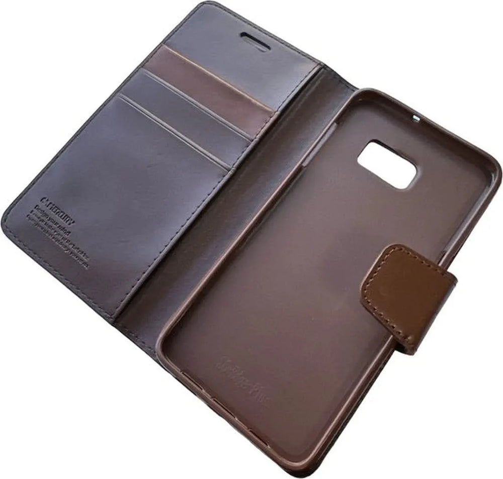 Samsung Galaxy S6 Edge Hoesjes – Portemonnee Book Case – Pasjeshouder – Magneetsluiting – Bruin-Ilumina Benelux
