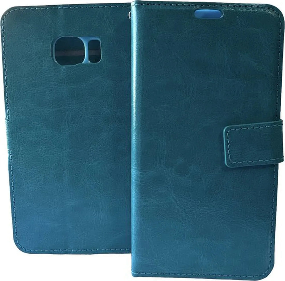 Samsung Galaxy S6 Edge Hoesjes – Portemonnee Book Case – Pasjeshouder – Magneetsluiting – Turquoise-Ilumina Benelux