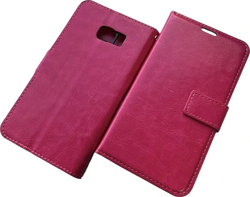 Samsung Galaxy S6 Edge Hoesjes – Portemonnee Book Case – Pasjeshouder – Magneetsluiting – Roze-Ilumina Benelux