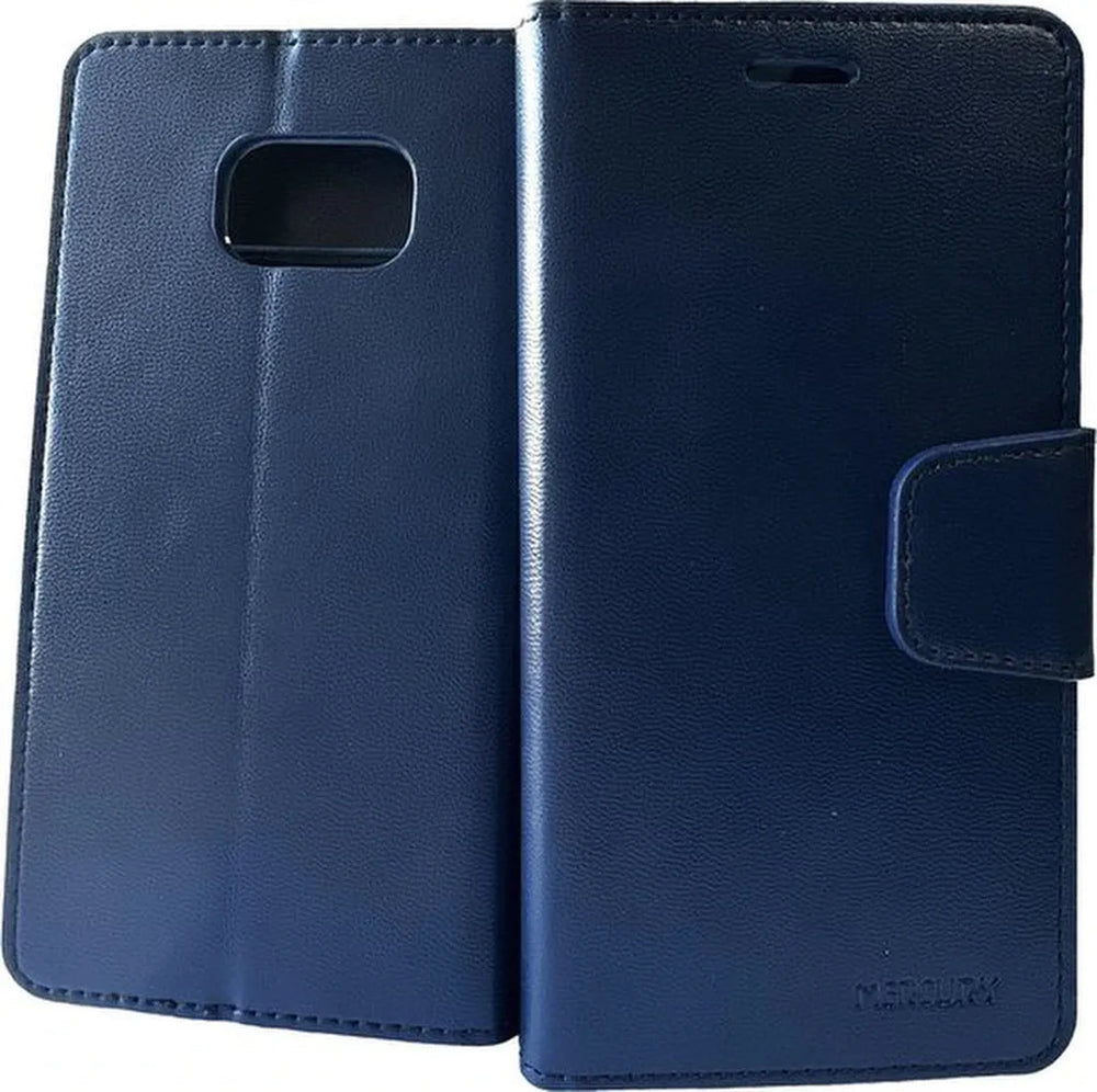 Samsung Galaxy S6 Hoesjes – Portemonnee Book Case – Pasjeshouder – Magneetsluiting – Blauw-Ilumina Benelux