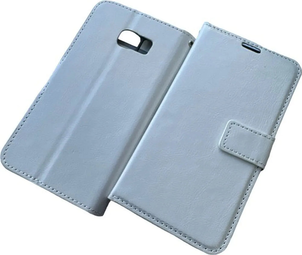 Samsung Galaxy S6 Hoesjes – Portemonnee Book Case – Pasjeshouder – Magneetsluiting – Wit-Ilumina Benelux
