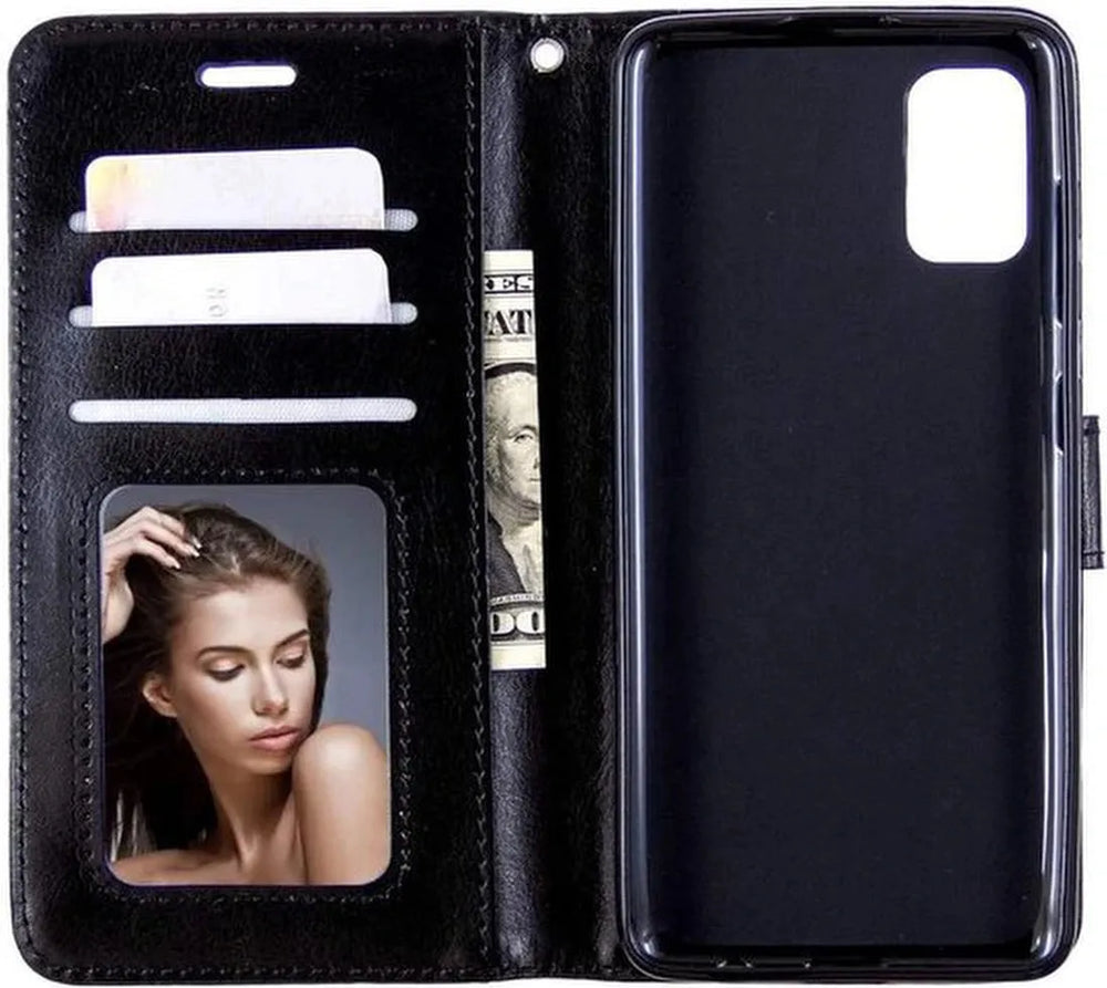 Samsung Galaxy A31 Hoesjes – Portemonnee Book Case – Pasjeshouder – Magneetsluiting – Zwart-Ilumina Benelux