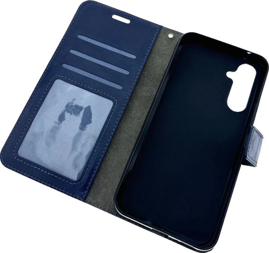 Portemonnee Hoesje - 2 Pack Screenprotector Geschikt voor: Samsung Galaxy A54 - Blauw