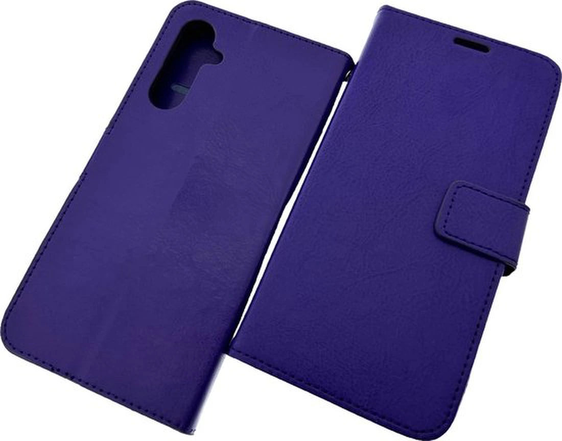 Portemonnee Hoesje - 2 Pack Screenprotector Geschikt voor: Samsung Galaxy A54 - Paars