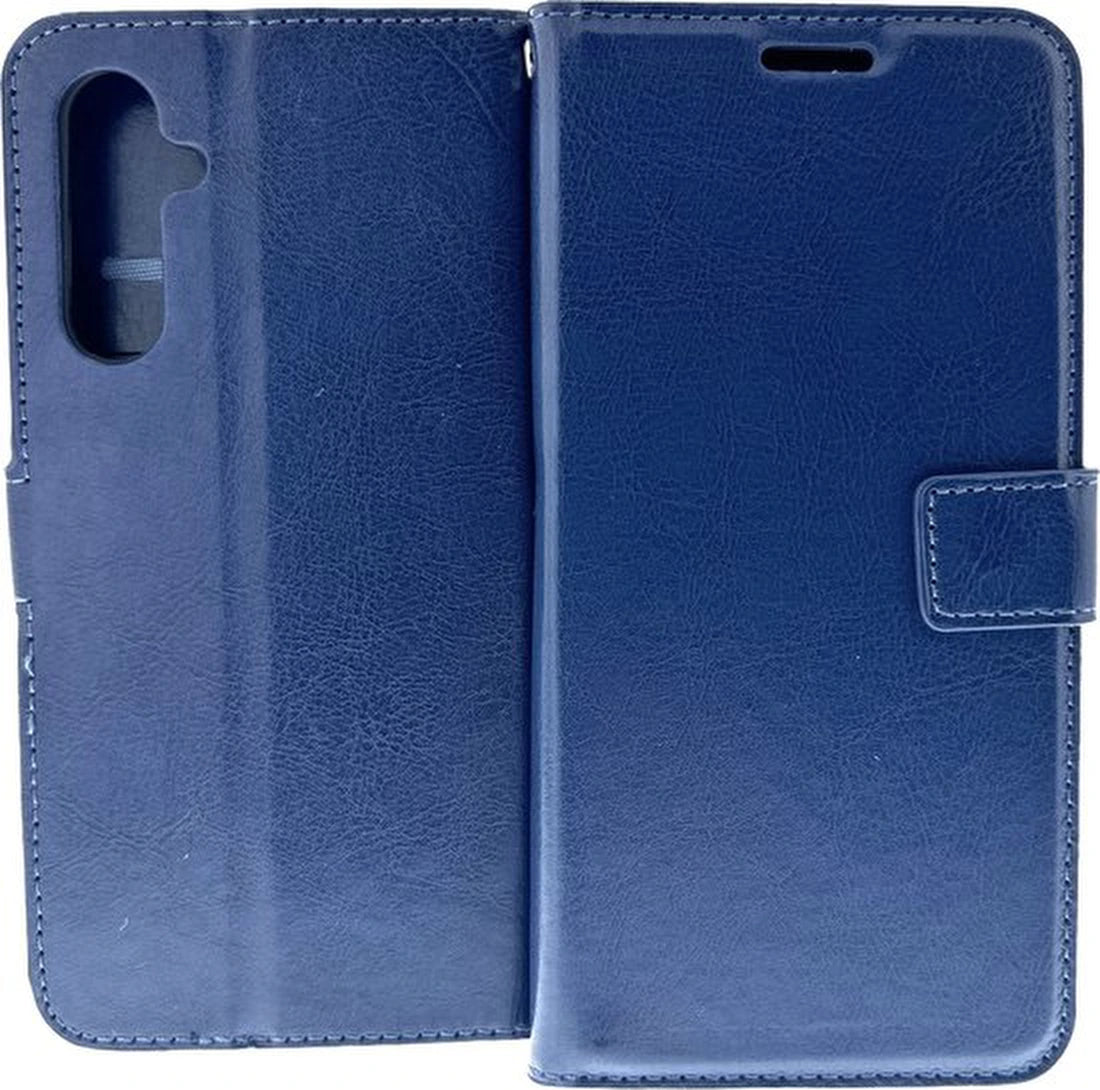 Samsung Galaxy A25 Hoesjes – Portemonnee Hoes – 2 Pack Screenprotector – Magneetsluiting – Blauw