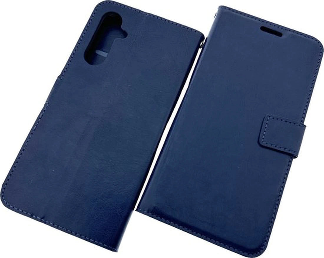 Samsung Galaxy A25 Hoesjes – Portemonnee Hoes – 2 Pack Screenprotector – Magneetsluiting – Blauw