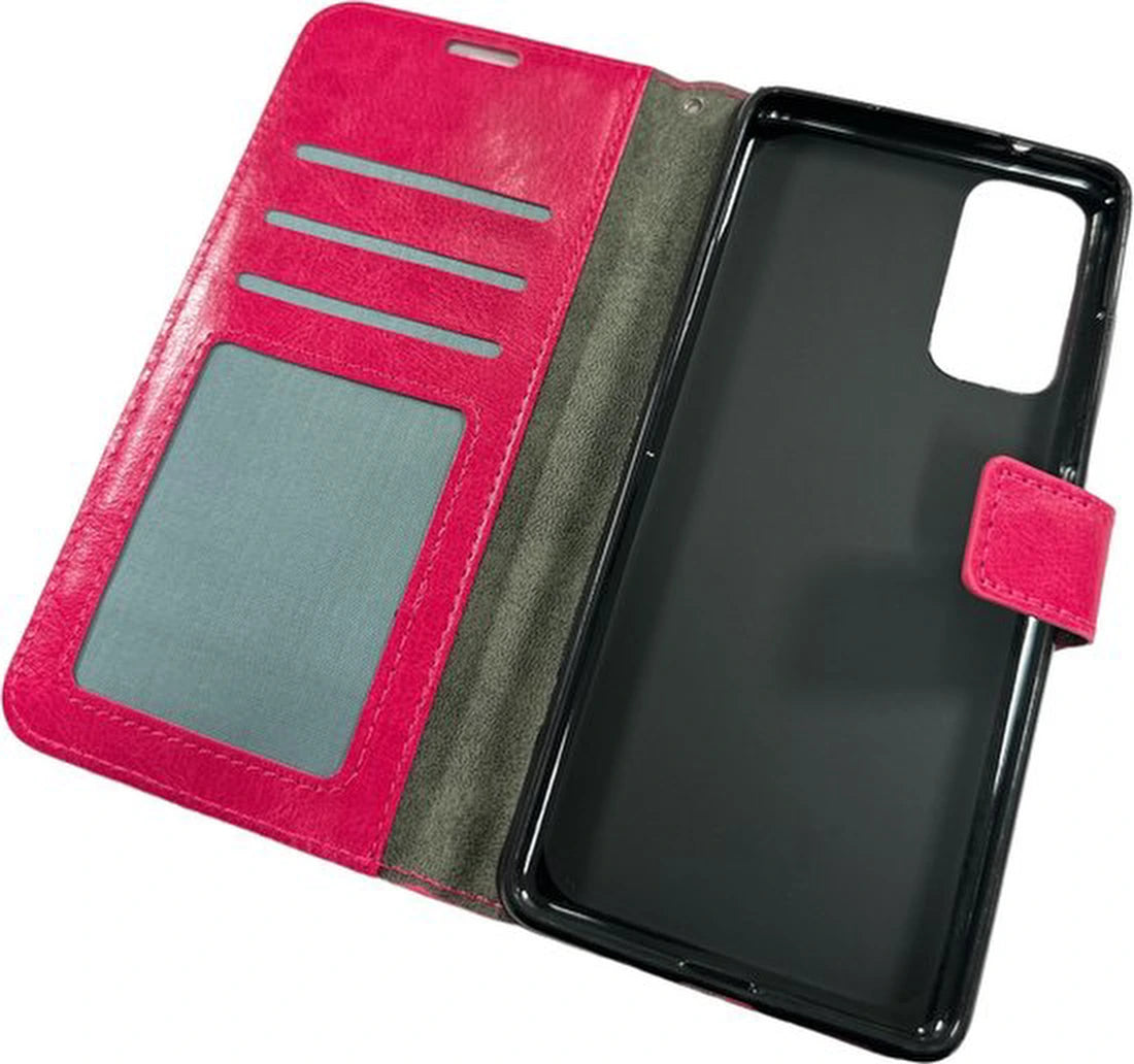 Portemonnee Hoesje - 2 Pack Screenprotector Geschikt voor: Samsung Galaxy A23 - 4G & 5G - Roze