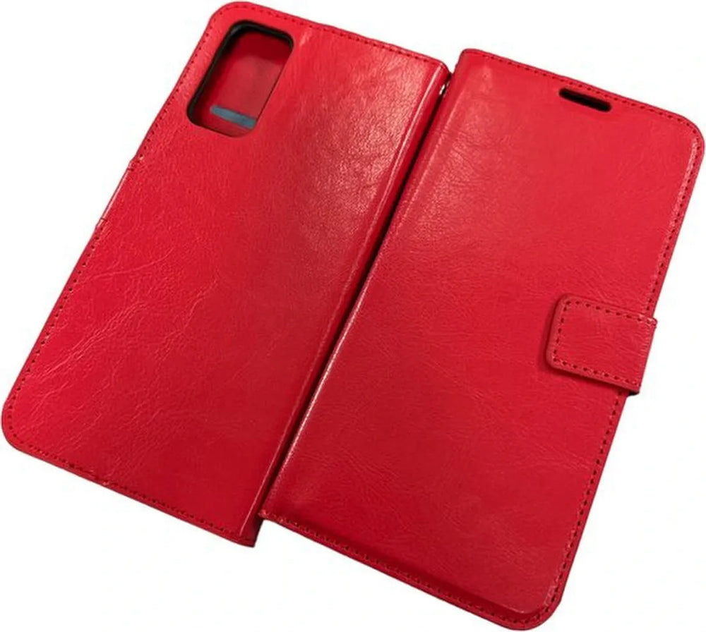 Samsung Galaxy A23 Hoesjes – Portemonnee Hoes – 2 Pack Screenprotector – Magneetsluiting – Rood-Ilumina Benelux
