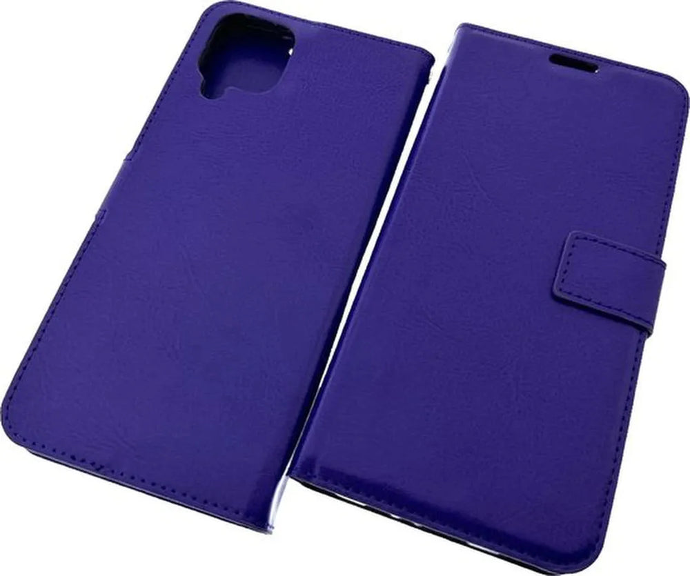 Samsung Galaxy A12 Hoesjes – Portemonnee Hoes – 2 Pack Screenprotector – Paars-Ilumina Benelux