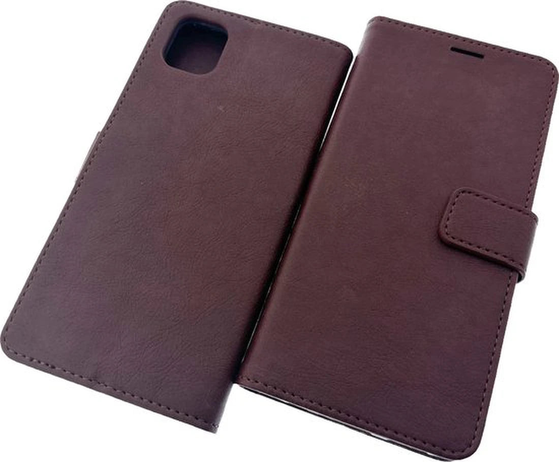 Portemonnee Hoesje - 2 Pack Screenprotector Geschikt voor: Samsung Galaxy A04 - Bruin