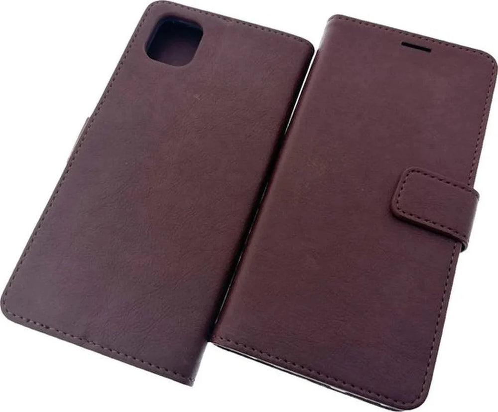Samsung Galaxy A04 Hoesjes – Portemonnee Hoes – 2 Pack Screenprotector – Pasjeshouder – Bruin-Ilumina Benelux