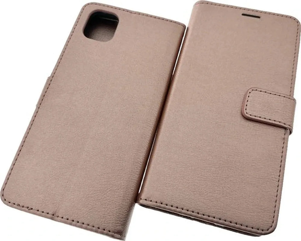 Samsung Galaxy A04 Hoesjes – Portemonnee Hoes – Pasjeshouder – 2 Pack Screenprotector – Roségoud-Ilumina Benelux