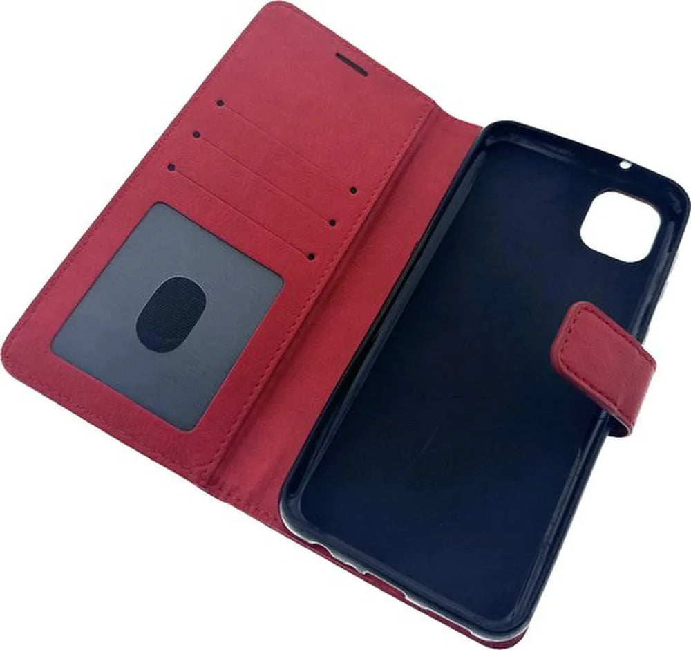 Samsung Galaxy A04 Hoesjes – Portemonnee Hoes – 2 Pack Screenprotector – Pasjeshouder – Rood-Ilumina Benelux