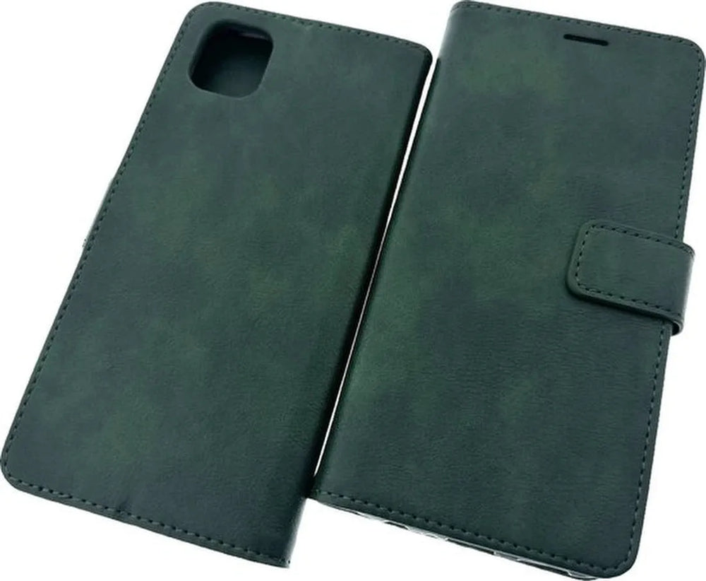 Samsung Galaxy A04 Hoesjes – Portemonnee Hoes – Pasjeshouder – 2 Pack Screenprotector – Groen-Ilumina Benelux