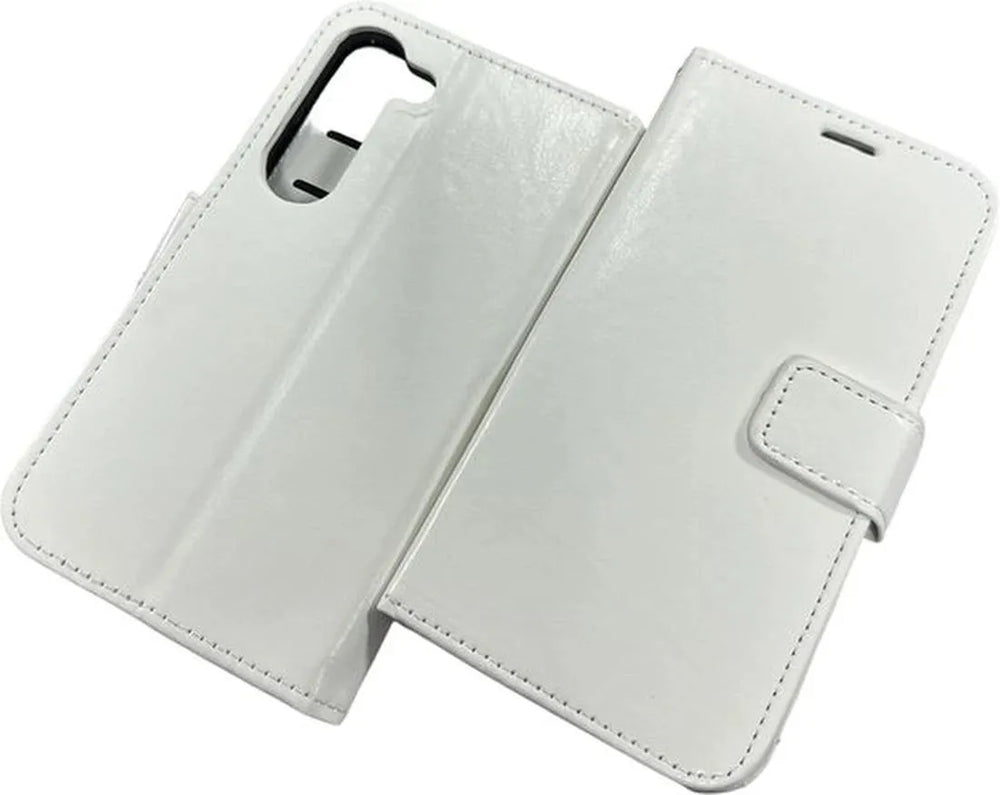 Samsung Galaxy S23 Hoesjes – Portemonnee Hoes – 2 Pack Screenprotector – Pasjeshouder – Wit-Ilumina Benelux