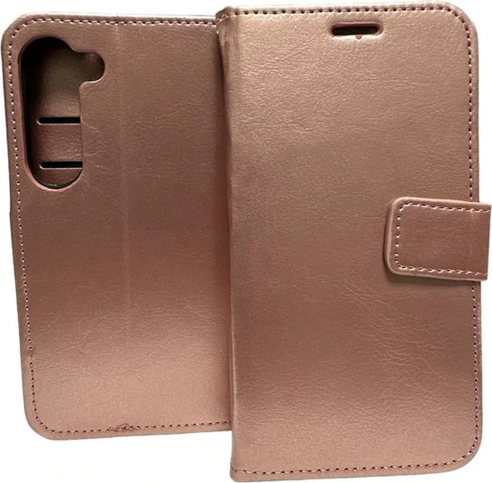 Samsung Galaxy S23 Plus Hoesjes – Portemonnee Hoes – 2 Pack Screenprotector – Pasjeshouder – Roségoud-Ilumina Benelux