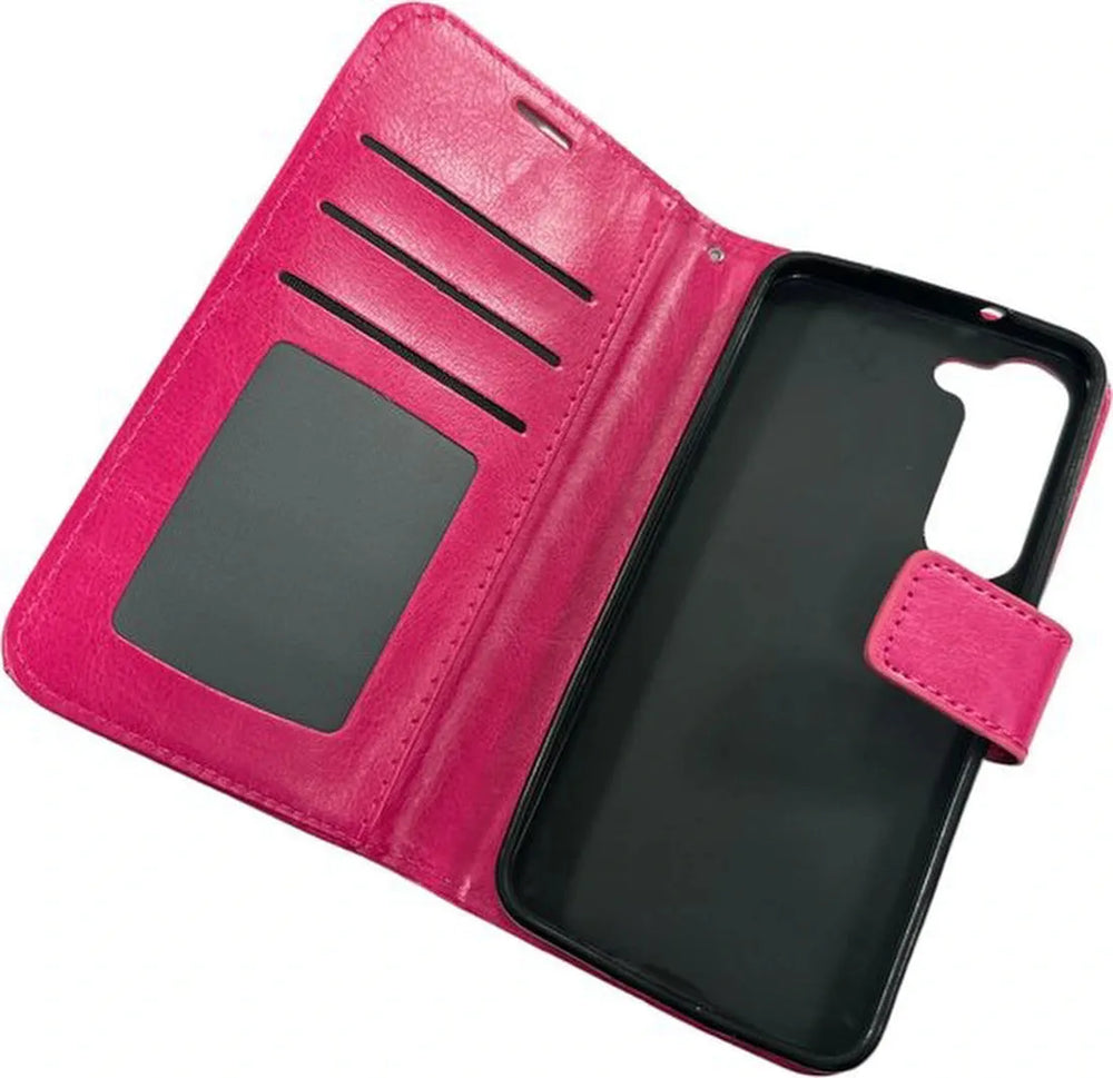 Samsung Galaxy S23 Plus Hoesjes – Portemonnee Hoes – Pasjeshouder – 2 Pack Screenprotector – Roze-Ilumina Benelux