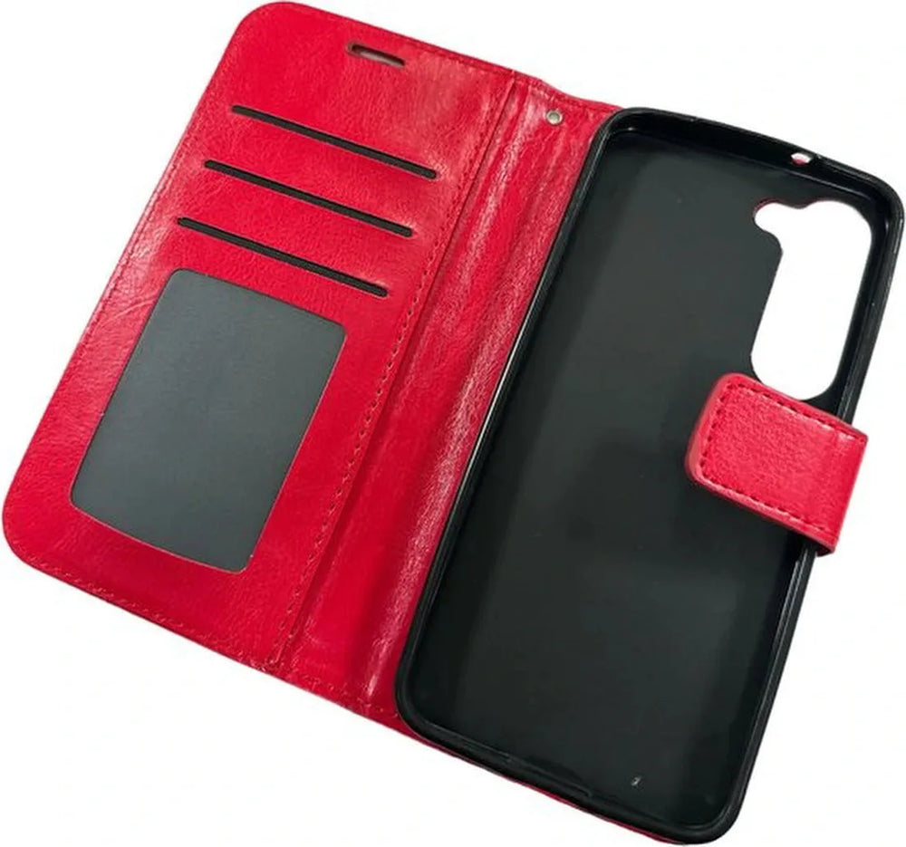 Samsung Galaxy S23 Plus Hoesjes – Portemonnee Hoes – 2 Pack Screenprotector – Magneetsluiting – Rood-Ilumina Benelux
