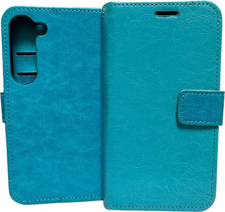 Samsung Galaxy S23 FE Hoesjes – Portemonnee Hoes – 2 Pack Screenprotector – Pasjeshouder – Turquoise-Ilumina Benelux