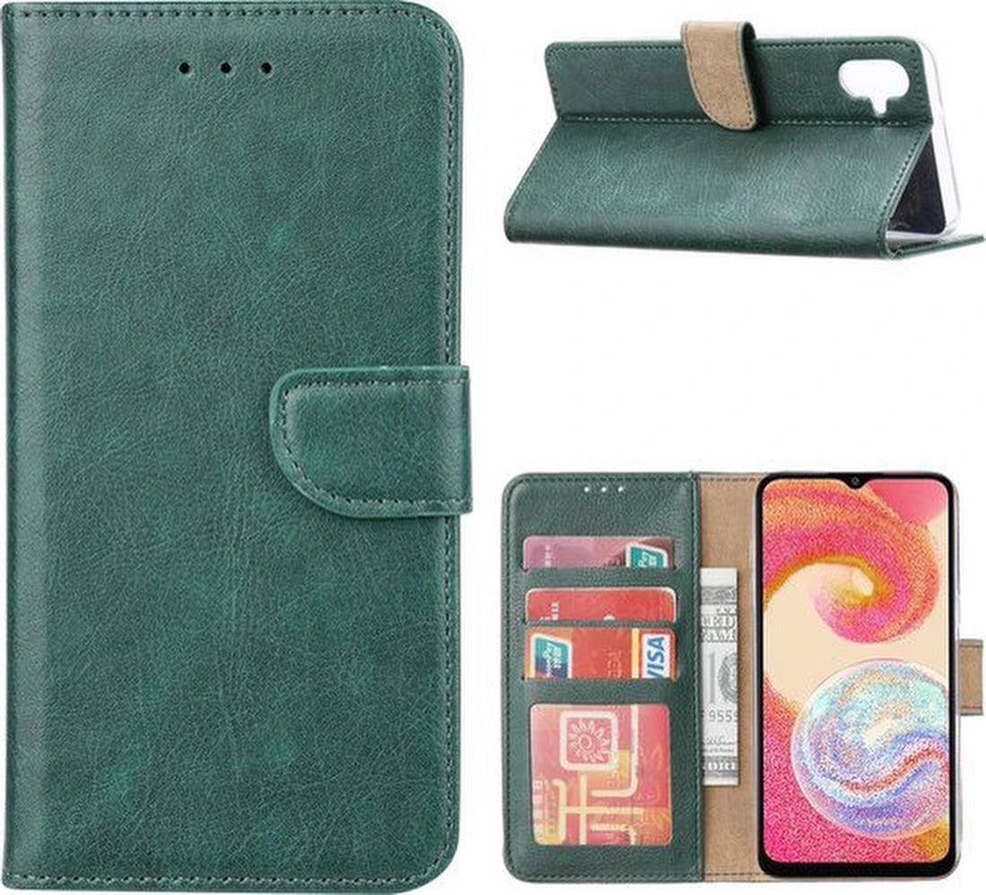 Portemonnee Book Case Hoesje Geschikt voor: Samsung Galaxy A04E - Groen