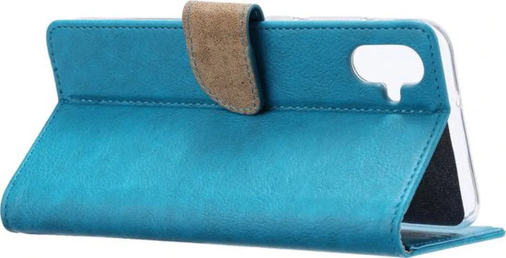 Samsung Galaxy A04E Hoesjes – Portemonnee Hoes – 2 Pack Screenprotector – Pasjeshouder – Turquoise-Ilumina Benelux