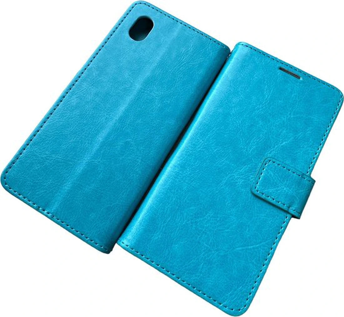 Portemonnee Hoesje - 2 Pack Screenprotector Geschikt voor: Samsung Galaxy A01 Core (2020) - Turquoise