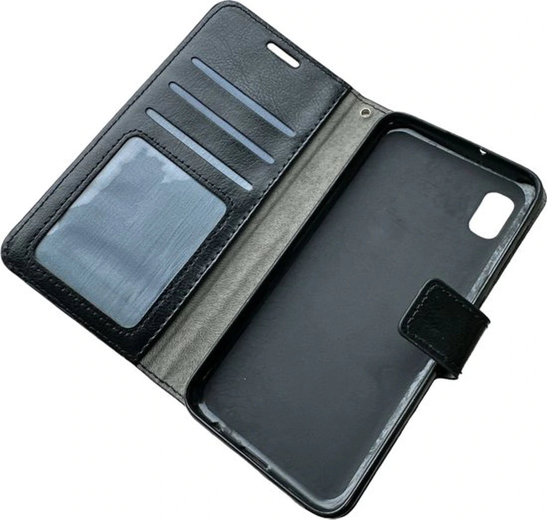 Portemonnee Hoesje - 2 Pack Screenprotector Geschikt voor: Samsung Galaxy A10E - Zwart