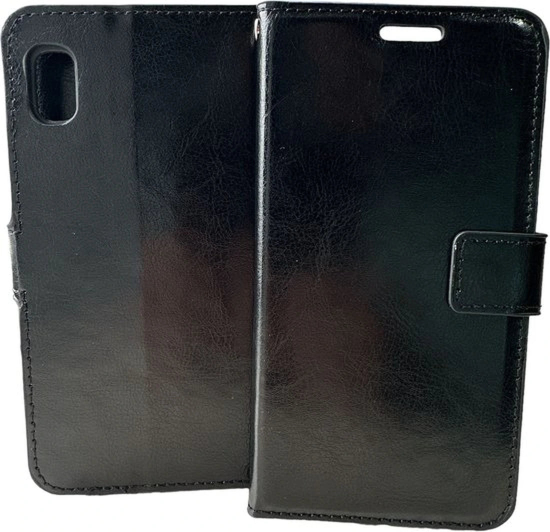 Samsung Galaxy A01 Hoesjes – Portemonnee Book Case – Pasjeshouder – Magneetsluiting – Zwart
