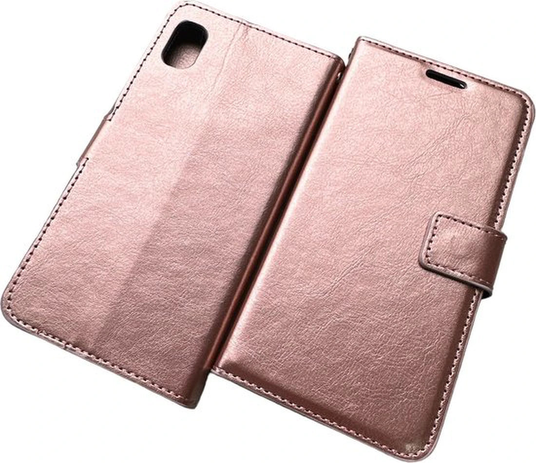 Portemonnee Book Case Hoesje Geschikt voor: Samsung Galaxy A01 - Roségoud