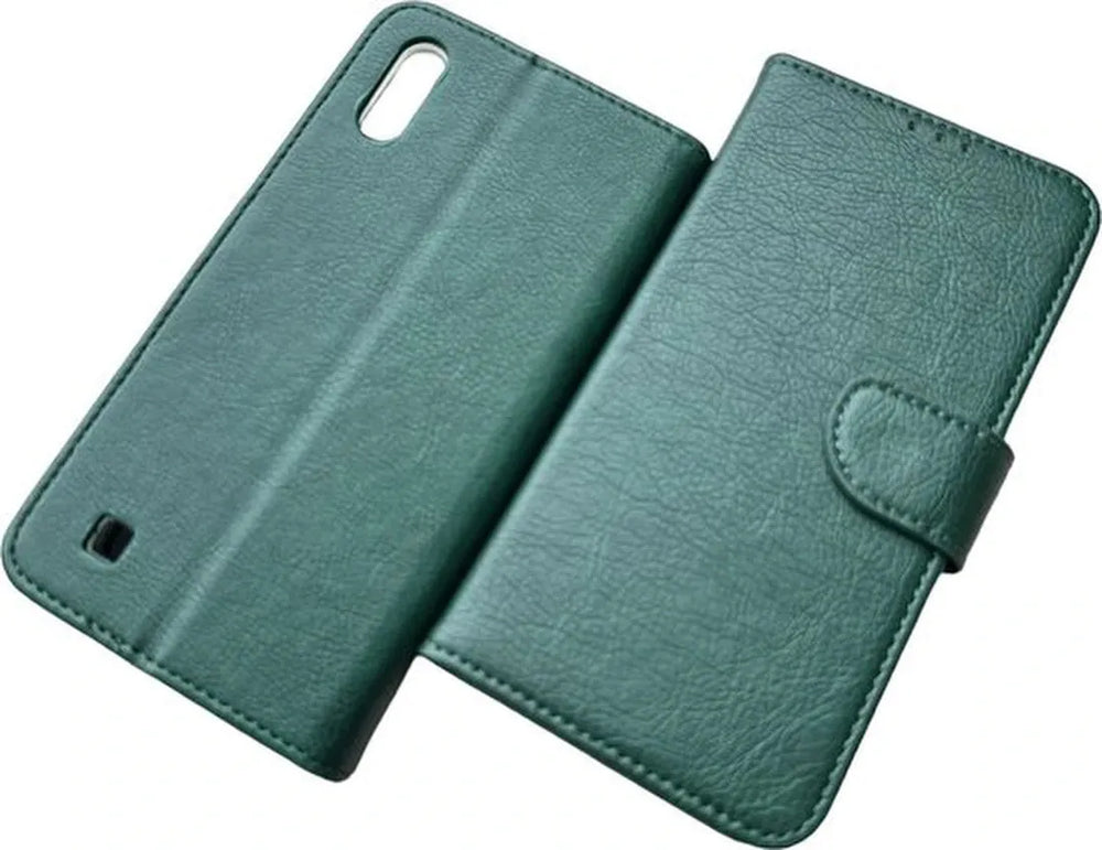 Samsung Galaxy A10 Hoesjes – Portemonnee Hoes – 2 Pack Screenprotector – Pasjeshouder – Groen-Ilumina Benelux