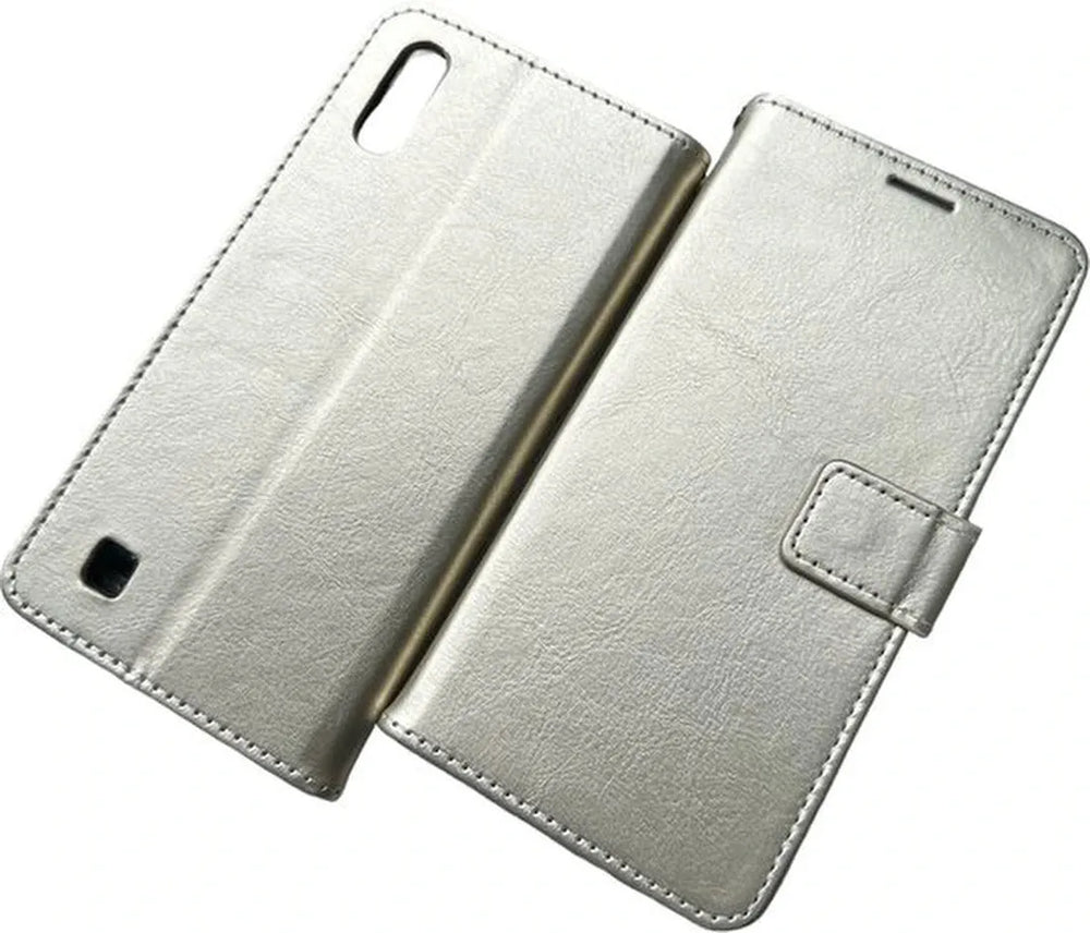 Samsung Galaxy A10 Hoesjes – Portemonnee Book Case – Pasjeshouder – Magneetsluiting – Goud-Ilumina Benelux