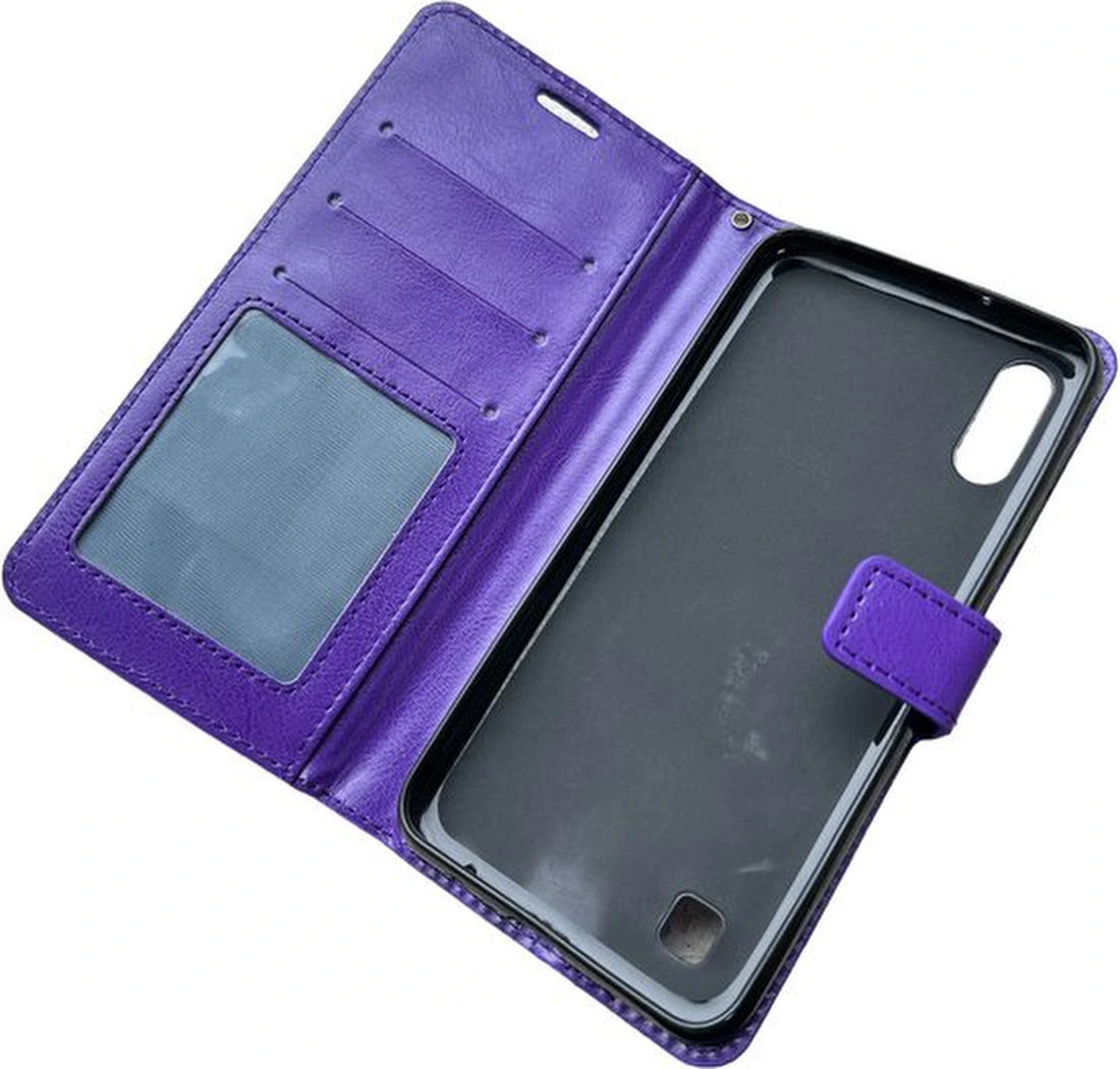 Samsung Galaxy A10 Hoesjes – Portemonnee Book Case – Pasjeshouder – Magneetsluiting – Paars