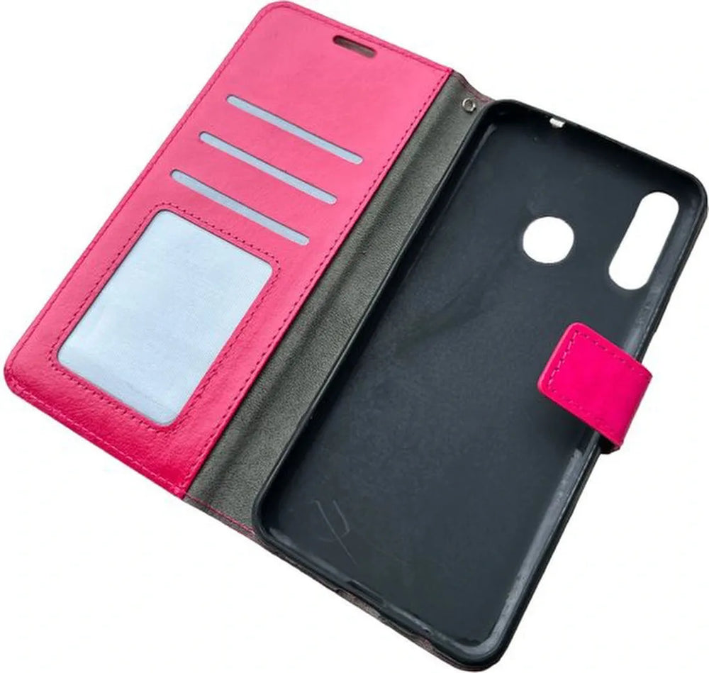 Samsung Galaxy A20s Hoesjes – Portemonnee Book Case – Pasjeshouder – Magneetsluiting – Roze-Ilumina Benelux