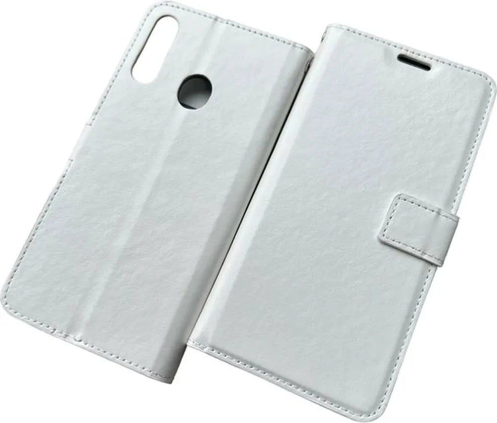 Samsung Galaxy A20s Hoesjes – Portemonnee Book Case – Pasjeshouder – Magneetsluiting – Wit-Ilumina Benelux