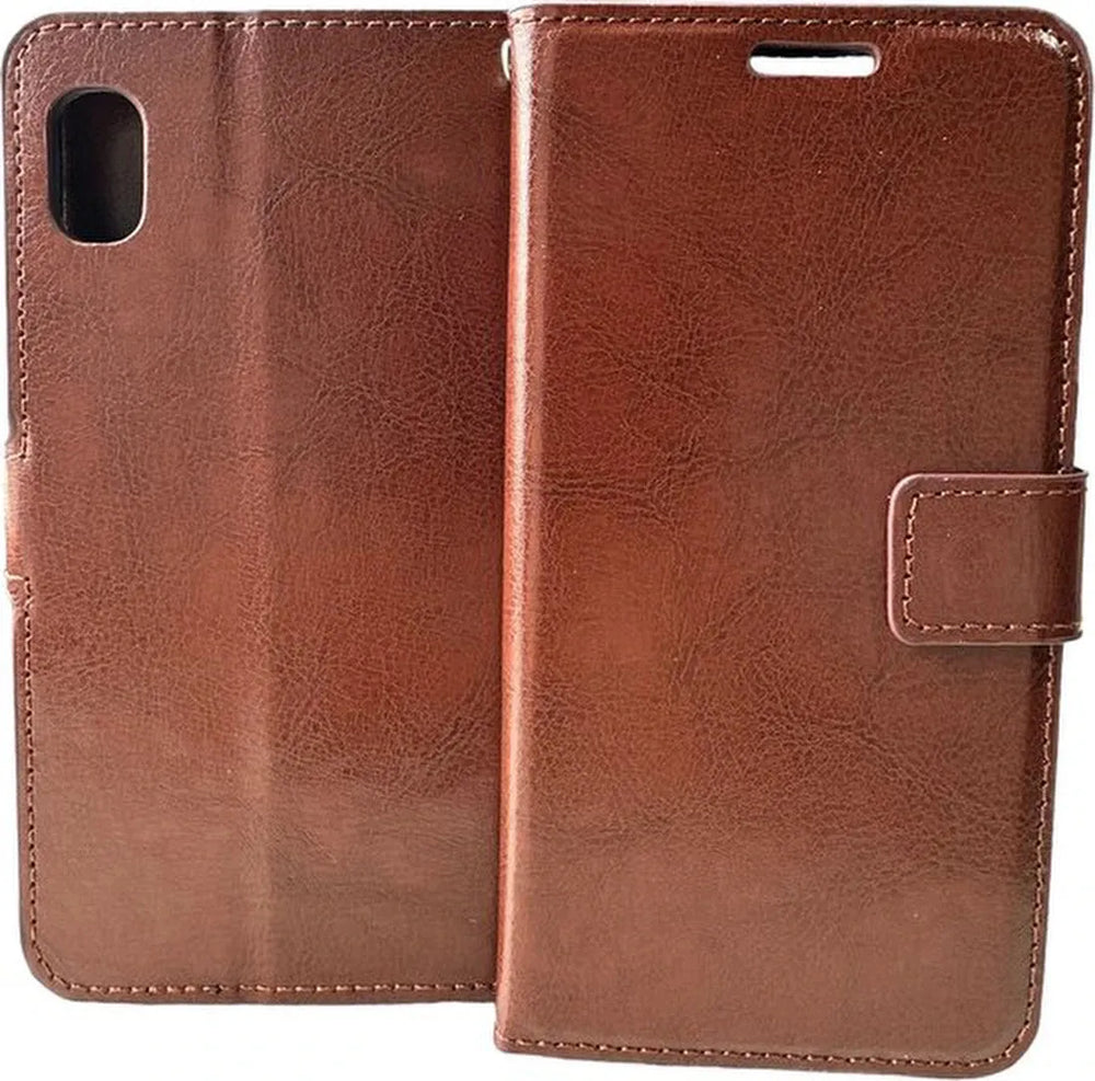 Samsung Galaxy A2 Core Hoesjes – Portemonnee Book Case – Pasjeshouder – Magneetsluiting – Bruin-Ilumina Benelux