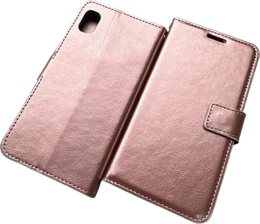 Samsung Galaxy A2 Core Hoesjes – Portemonnee Book Case – Pasjeshouder – Magneetsluiting – Roségoud-Ilumina Benelux